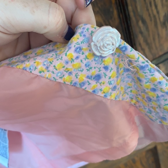 Vintage pink formal coat size 4 rose buttons trench coat style shimmer jacket - Picture 10 of 10